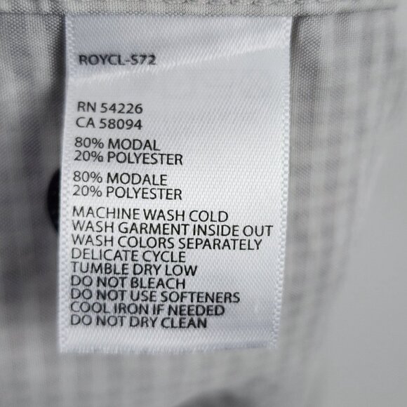 Royal Robbins Shirt Mens Large Gray Cream Mojave Pucker Dry S/S Button Up 71201 - Picture 6 of 7